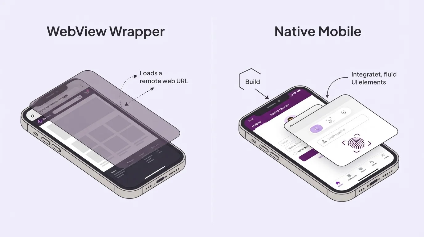 Comparison of Native Mobile Commerce vs Responsive Webview