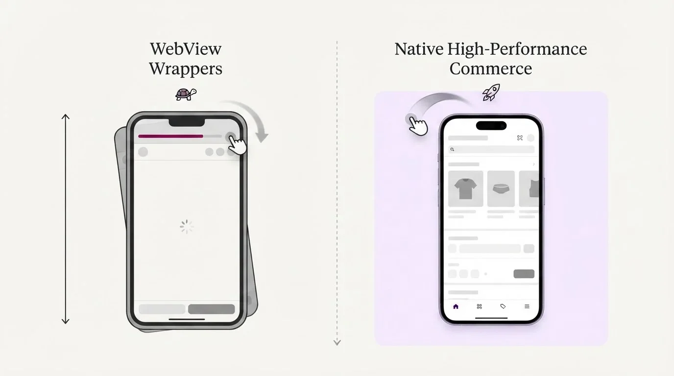 Comparison of native mobile commerce vs responsive webview